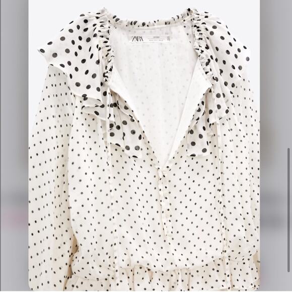 Zara Studio POLKA DOT MINI DRESS LIMITED EDITION - Picture 6 of 7
